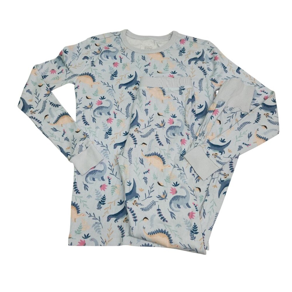 Crewcuts Girls 14 Blue Long Sleeve Dinosaur Print Pajama Set  4084